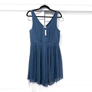 Madewell Size 6 Eliot 100% Silk Blue Fit and Flare Dress NWT | Size 6